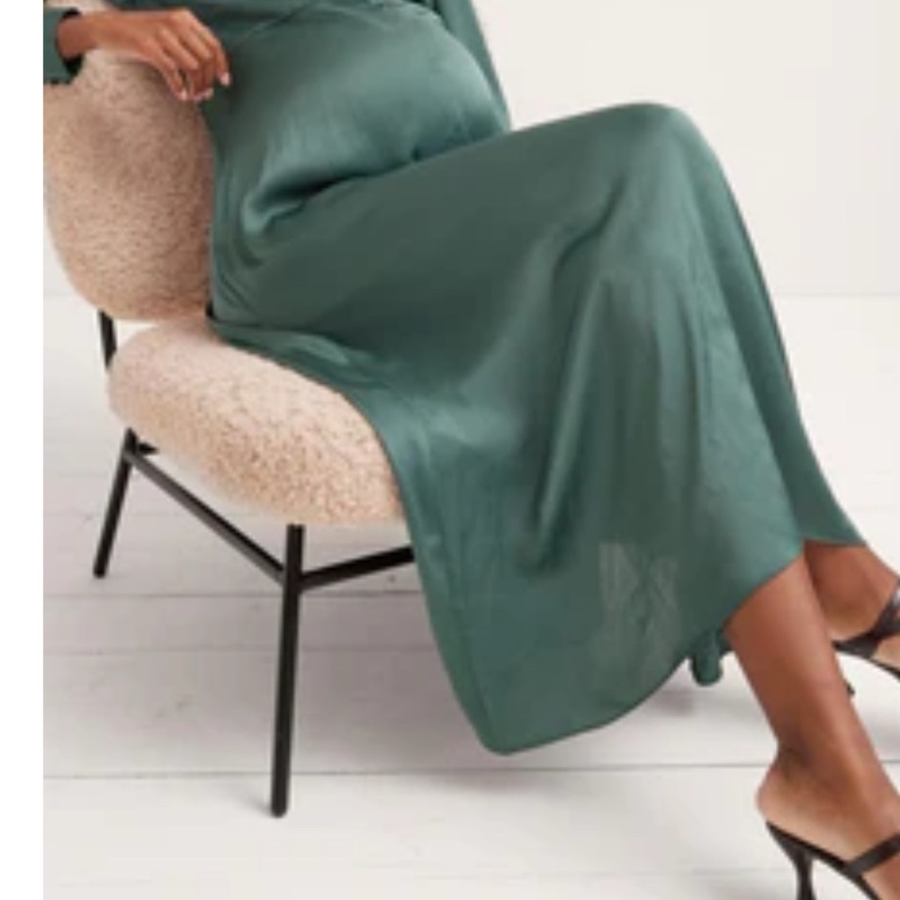Hatch Green Maxi Slip Skirt for Cocktail